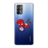 Manitoba Oppo A74 Uyumlu Sevimli Minik Şeytan Tasarımlı Baskılı Şeffaf Telefon Kılıfı, Çok Renkli