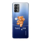 Manitoba Oppo A74 Uyumlu Take Risk Tasarımlı Baskılı Şeffaf Telefon Kılıfı, Çok Renkli