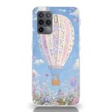 Manitoba Oppo Reno 5 Lite ile Uyumlu Baskılı Yumuşak Silikon Şeffaf Telefon Kılıfı, Çiçek Balon Deseni