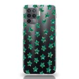 Manitoba Oppo Reno 5 Lite Uyumlu Baskılı Yumuşak Silikon Şeffaf Telefon Kılıfı, Yeşil Yıldız Desen