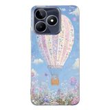 Manitoba Realme C53 Uyumlu Baskılı Yumuşak Silikon Şeffaf Telefon Kılıfı, Çiçek Balon Deseni