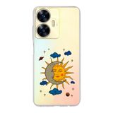 Manitoba Realme C55 Uyumlu Ay Güneş ve Gezegen Tasarımlı Baskılı Şeffaf Telefon Kılıfı