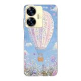 Manitoba Realme C55 Uyumlu Baskılı Yumuşak Silikon Şeffaf Telefon Kılıfı, Çiçek Balon Deseni