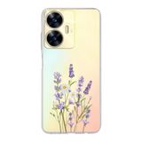 Manitoba Realme C55 Uyumlu Baskılı Yumuşak Silikon Şeffaf Telefon Kılıfı, Lavanta Çiçeği Deseni