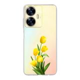 Manitoba Realme C55 Uyumlu Baskılı Yumuşak Silikon Şeffaf Telefon Kılıfı, Sarı Lale Deseni
