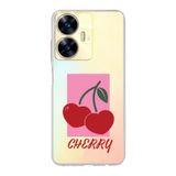 Manitoba Realme C55 Uyumlu Cherry Tasarımlı Baskılı Şeffaf Telefon Kılıfı