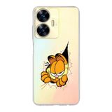 Manitoba Realme C55 Uyumlu Garfield Tasarımlı Baskılı Şeffaf Telefon Kılıfı