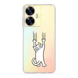 Manitoba Realme C55 Uyumlu Kedi Tasarımlı Baskılı Şeffaf Telefon Kılıfı