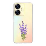 Manitoba Realme C55 Uyumlu Leylak Tasarımlı Baskılı Şeffaf Silikon Telefon Kılıfı