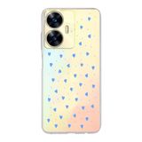 Manitoba Realme C55 Uyumlu Minik Kalpler Tasarımlı Baskılı Şeffaf Silikon Telefon Kılıfı