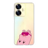 Manitoba Realme C55 Uyumlu Sevimli Domuz Tasarımlı Baskılı Şeffaf Telefon Kılıfı
