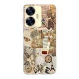 Manitoba Realme C55 Uyumlu Vintage Tasarımlı Baskılı Şeffaf Telefon Kılıfı