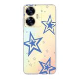 Manitoba Realme C55 Uyumlu Yıldız Tasarımlı Baskılı Şeffaf Silikon Telefon Kılıfı