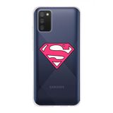 Manitoba Samsung Galaxy A02S Uyumlu Baskılı Şeffaf Telefon Kılıfı, Silikon, Süperman Tasarımı