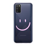 Manitoba Samsung Galaxy A02S Uyumlu Gülen Yüz Tasarımlı Baskılı Şeffaf Telefon Kılıfı