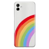 Manitoba Samsung Galaxy A04 ile Uyumlu Baskılı Yumuşak Silikon Şeffaf Telefon Kılıfı, Gökkuşağı Desen