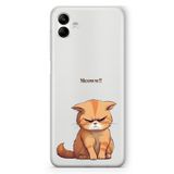 Manitoba Samsung Galaxy A04 ile Uyumlu Baskılı Yumuşak Silikon Şeffaf Telefon Kılıfı, Kedi Desen