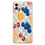 Manitoba Samsung Galaxy A04 ile Uyumlu Baskılı Yumuşak Silikon Şeffaf Telefon Kılıfı, Meyve Deseni