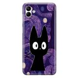 Manitoba Samsung Galaxy A04 ile Uyumlu Baskılı Yumuşak Silikon Şeffaf Telefon Kılıfı, Mor Desen