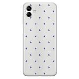Manitoba Samsung Galaxy A04 ile Uyumlu Baskılı Yumuşak Silikon Şeffaf Telefon Kılıfı, Mor Kalp Deseni