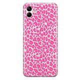 Manitoba Samsung Galaxy A04 ile Uyumlu Baskılı Yumuşak Silikon Şeffaf Telefon Kılıfı, Pembe Leopar Desen