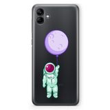 Manitoba Samsung Galaxy A04 Uyumlu Astronot Tasarımlı Baskılı Şeffaf Telefon Kılıfı
