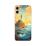 Manitoba Samsung Galaxy A04 Uyumlu Baskılı Yumuşak Silikon Şeffaf Telefon Kılıfı, Deniz Feneri Deseni
