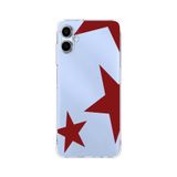 Manitoba Samsung Galaxy A04 Uyumlu Baskılı Yumuşak Silikon Şeffaf Telefon Kılıfı, Kırmızı Desen