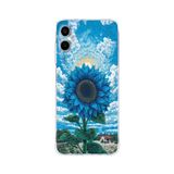 Manitoba Samsung Galaxy A04 Uyumlu Baskılı Yumuşak Silikon Şeffaf Telefon Kılıfı, Mavi Ayçiçeği Deseni