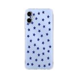 Manitoba Samsung Galaxy A04 Uyumlu Baskılı Yumuşak Silikon Şeffaf Telefon Kılıfı, Mavi, Yıldız Deseni