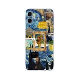 Manitoba Samsung Galaxy A04 Uyumlu Baskılı Yumuşak Silikon Şeffaf Telefon Kılıfı, Van Gogh Deseni