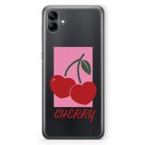 Manitoba Samsung Galaxy A04 Uyumlu Cherry Tasarımlı Baskılı Şeffaf Telefon Kılıfı
