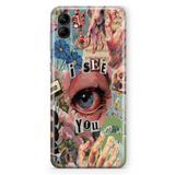 Manitoba Samsung Galaxy A04 Uyumlu I See You Tasarımlı Baskılı Şeffaf Telefon Kılıfı