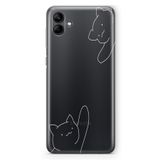 Manitoba Samsung Galaxy A04 Uyumlu Kediler Tasarımlı Baskılı Şeffaf Telefon Kılıfı