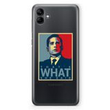 Manitoba Samsung Galaxy A04 Uyumlu Michael Scott Tasarımlı Baskılı Şeffaf Telefon Kılıfı