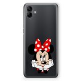 Manitoba Samsung Galaxy A04 Uyumlu Minnie Mouse Tasarımlı Baskılı Şeffaf Telefon Kılıfı