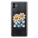 Manitoba Samsung Galaxy A04 Uyumlu Sevimli Çiçekler Tasarımlı Baskılı Şeffaf Telefon Kılıfı