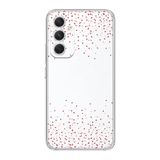 Manitoba Samsung Galaxy A04S ile Uyumlu Baskılı Yumuşak Silikon Şeffaf Telefon Kılıfı, Kırmızı Kalp Desen