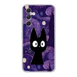 Manitoba Samsung Galaxy A04S ile Uyumlu Baskılı Yumuşak Silikon Şeffaf Telefon Kılıfı, Mor Desen