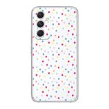 Manitoba Samsung Galaxy A04S ile Uyumlu Baskılı Yumuşak Silikon Şeffaf Telefon Kılıfı, Renkli Yıldız Deseni
