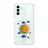 Manitoba Samsung Galaxy A04S Uyumlu Ay Güneş ve Gezegen Tasarımlı Baskılı Şeffaf Telefon Kılıfı