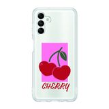 Manitoba Samsung Galaxy A04S Uyumlu Cherry Tasarımlı Baskılı Şeffaf Telefon Kılıfı
