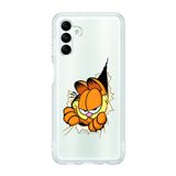 Manitoba Samsung Galaxy A04S Uyumlu Garfield Tasarımlı Baskılı Şeffaf Telefon Kılıfı