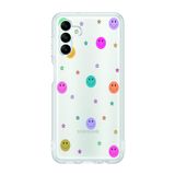 Manitoba Samsung Galaxy A04S Uyumlu Gülen Yüz ve Yıldızlar Tasarımlı Şeffaf Telefon Kılıfı