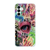 Manitoba Samsung Galaxy A04S Uyumlu I See You Tasarımlı Baskılı Şeffaf Telefon Kılıfı