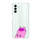 Manitoba Samsung Galaxy A04S Uyumlu Sevimli Domuz Tasarımlı Baskılı Şeffaf Telefon Kılıfı