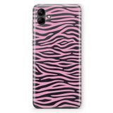 Manitoba Samsung Galaxy A05 Uyumlu Zebra Desen Baskılı Şeffaf Telefon Kılıfı