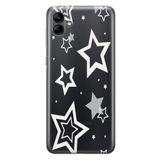 Manitoba Samsung Galaxy A07 ile Uyumlu Baskılı Yumuşak Silikon Şeffaf Telefon Kılıfı, Yıldız Deseni