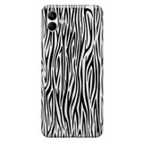 Manitoba Samsung Galaxy A07 ile Uyumlu Baskılı Yumuşak Silikon Şeffaf Telefon Kılıfı, Zebra Desen