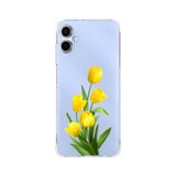 Manitoba Samsung Galaxy A07 Uyumlu Baskılı Yumuşak Silikon Şeffaf Telefon Kılıfı, Sarı Çiçek Deseni
